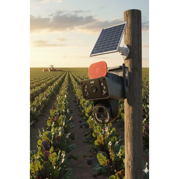 Okam Pro O-kam-3815E | 4G Destekli, Çift Lensli 6MP Güneş Enerjili PTZ Dış Mekan Kamera