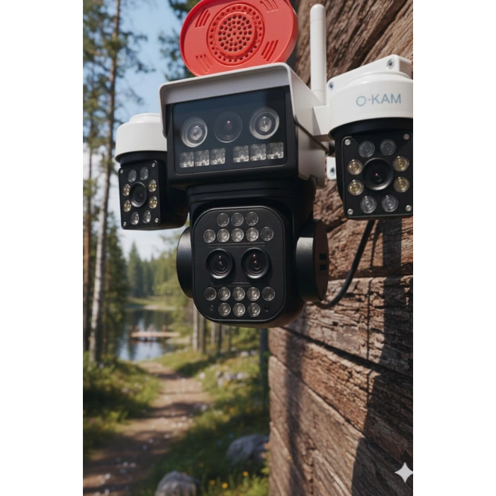 Okam Pro  O-kam-5012 |10X Zoom Wifi Güvenlik Kamerası | 3MP+3MP Full HD PTZ