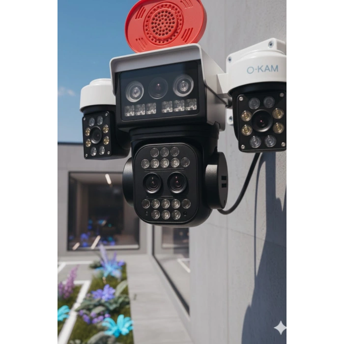 Okam Pro  O-kam-5012 |10X Zoom Wifi Güvenlik Kamerası | 3MP+3MP Full HD PTZ