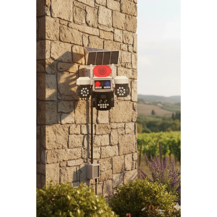 Okam Pro O-kam-5051| 4G Destekli, 3 Lensli 9MP Güneş Enerjili PTZ Dış Mekan Kamera