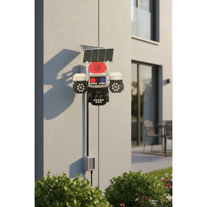 Okam Pro O-kam-5051| 4G Destekli, 3 Lensli 9MP Güneş Enerjili PTZ Dış Mekan Kamera