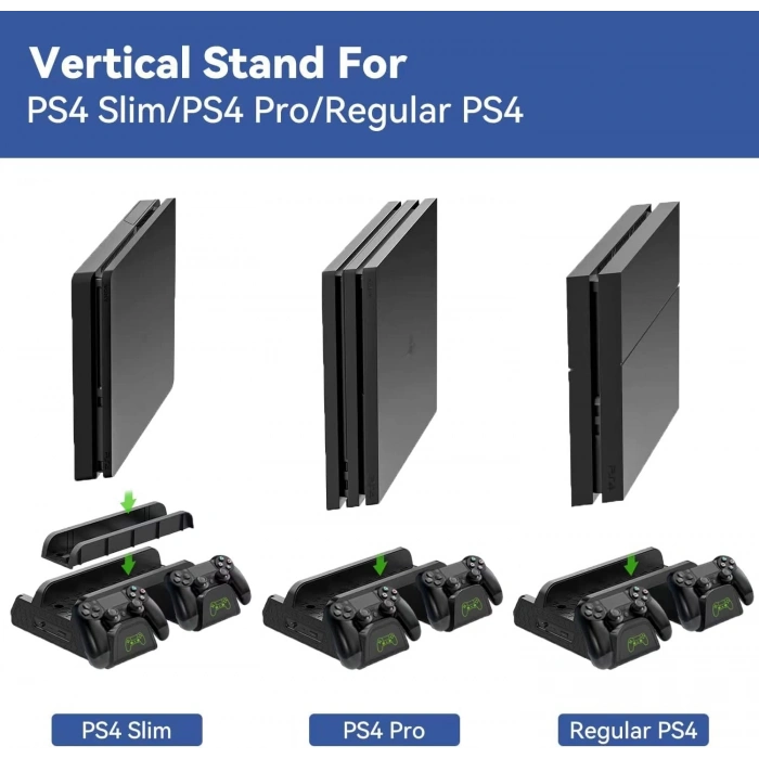 Hepu TP4-882C PS4 3 Soğutma Fanlı Stand Şarj İstasyonu For P-4/Slim/Pro