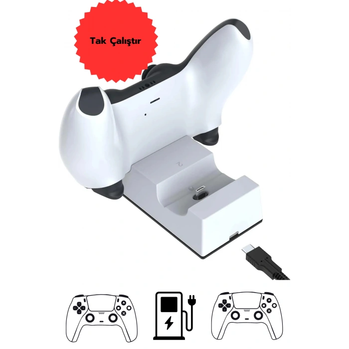 Hepu TP5-0508B Ps5 Joystick Şarj Standı Dualsense Göstergeli Şarj İstasyonu