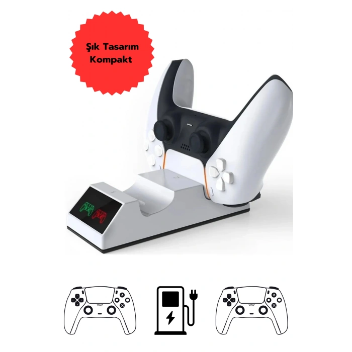 Hepu TP5-0508B Ps5 Joystick Şarj Standı Dualsense Göstergeli Şarj İstasyonu