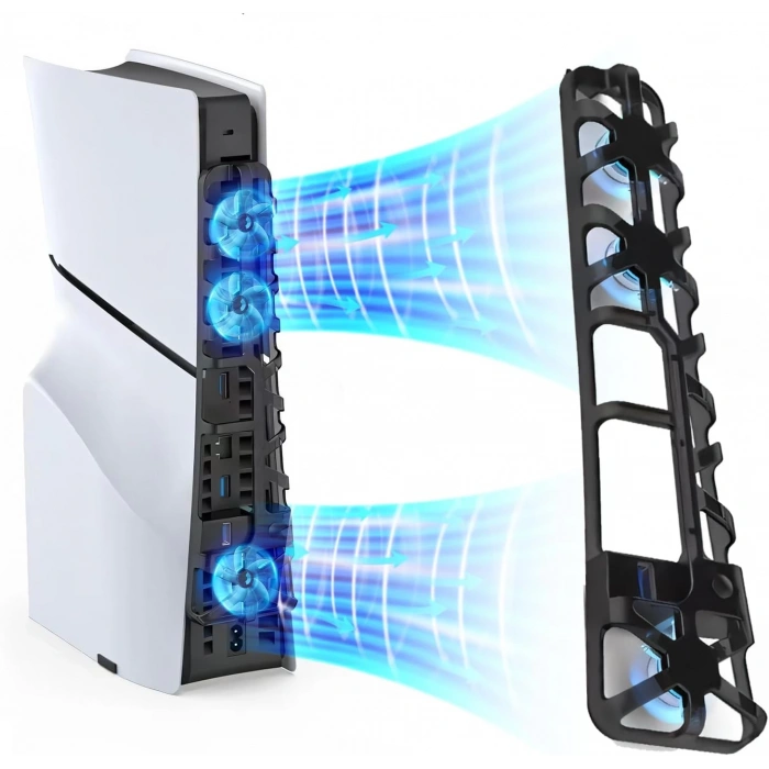 Hepu TP5-3538S PS5 Slim Disk Slim Dijital Konsolu İçin Soğutma Fanı Termometreli