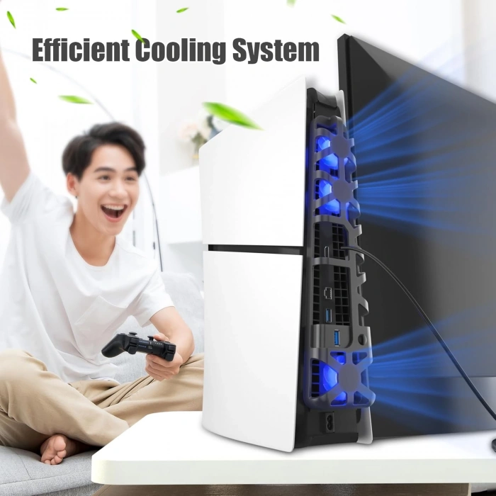 Hepu TP5-3538S PS5 Slim Disk Slim Dijital Konsolu İçin Soğutma Fanı Termometreli