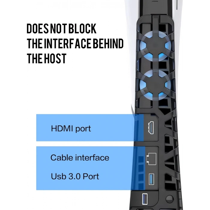 Hepu TP5-3538S PS5 Slim Disk Slim Dijital Konsolu İçin Soğutma Fanı Termometreli