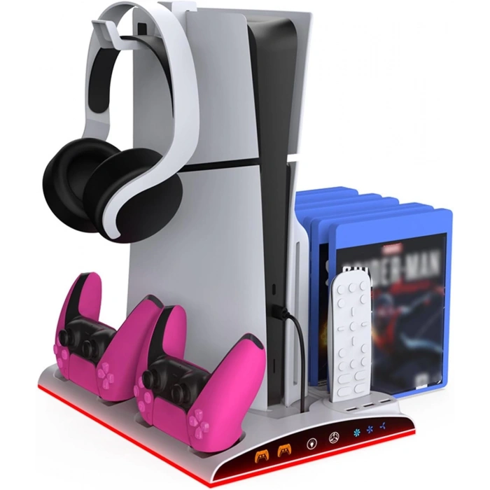 Hepu TP5-3570 PS5 Soğutucu Şarj Standı | DualSense Şarj RGB Işık 3 Fan Hızlı Dock İstasyonu