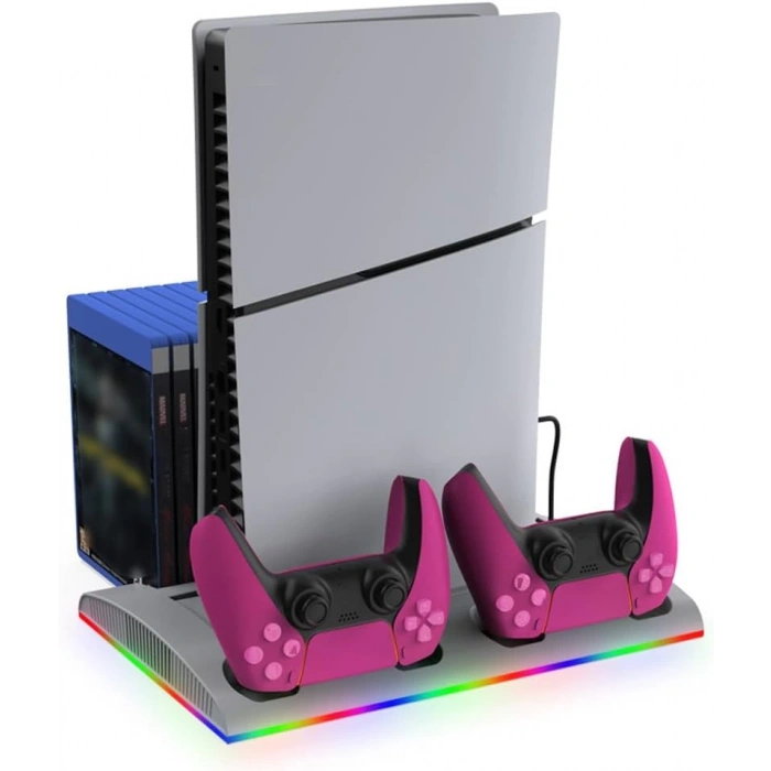 Hepu TP5-3570 PS5 Soğutucu Şarj Standı | DualSense Şarj RGB Işık 3 Fan Hızlı Dock İstasyonu