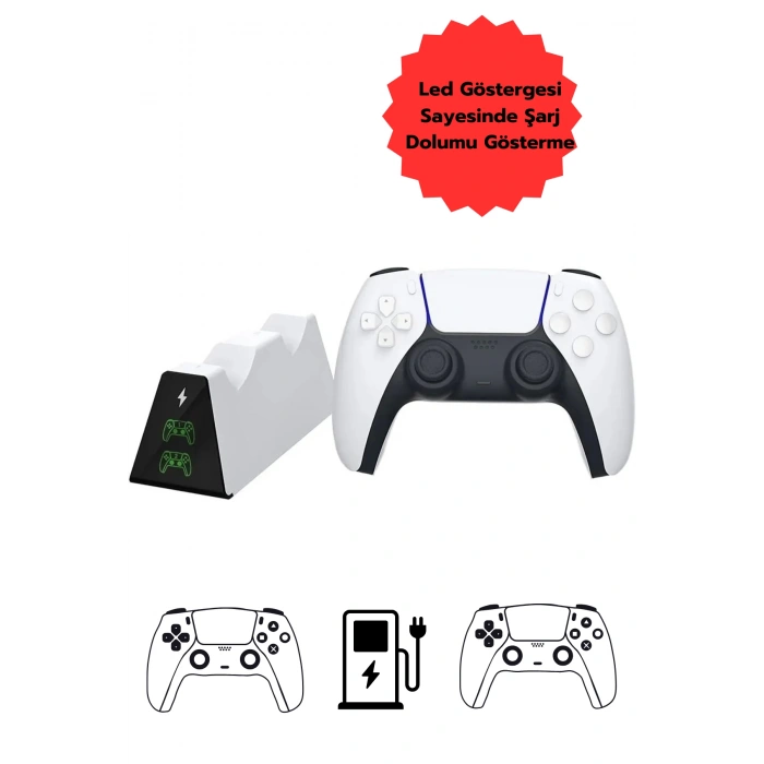 Hepu TP5-0518B Joystick Şarj Standı Dualsense Göstergeli Şarj İstasyonu