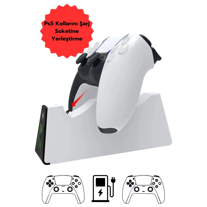 Hepu TP5-0518B Joystick Şarj Standı Dualsense Göstergeli Şarj İstasyonu