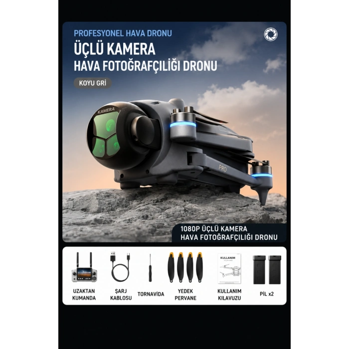 R26 MAX Drone GPSli Kızılötesi Engel Algılamalı HD Kameralı Katlanabilir Drone Ekranlı Kumanda