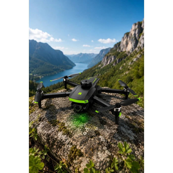 R68 Ekranlı Kumandalı Fırçasız Motor Drone Engel Tanıma Sabitleme Katlanabilir Drone