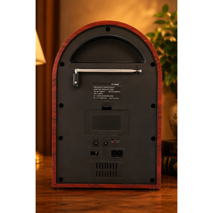 Raiseng R-1950BTL Ahşap Görünümlü Retro Radyo - Nostaljik Tasarım Bluetooth Hoparlör