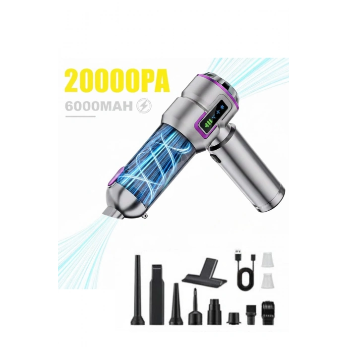 ST-6697APlus 20000 PA Şarjlı Kablosuz El Süpürgesi | Fırçasız Motorlu Güçlü Araç Süpürgesi