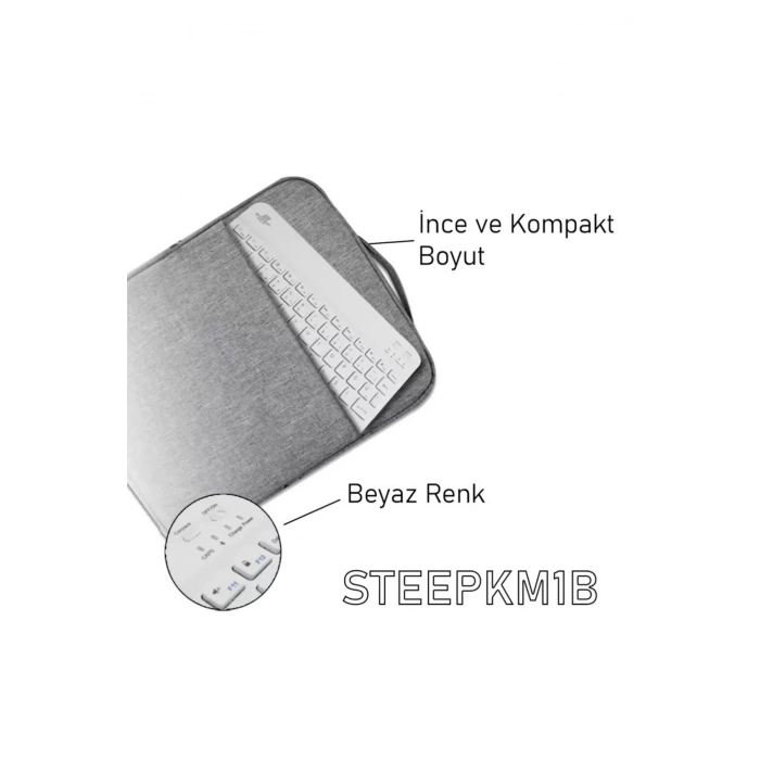 Steep Solid Magic Beyaz Şarjlı Bluetooth Klavye Mouse Set