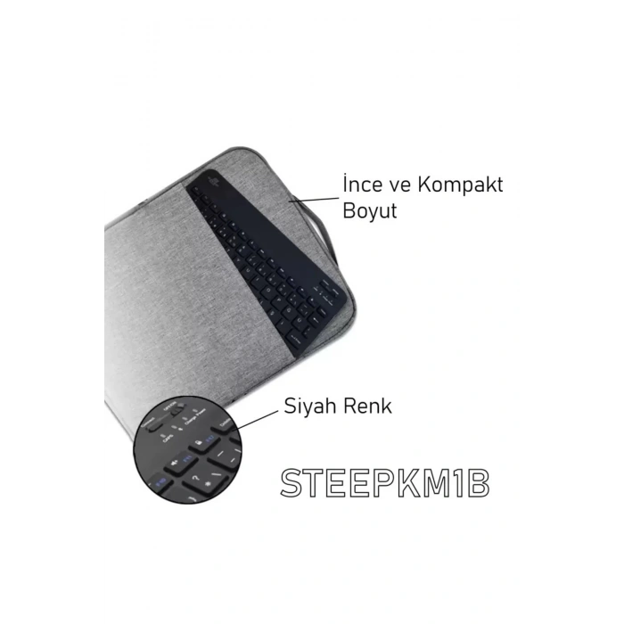 Steep Solid Magic Siyah Şarjlı Bluetooth Klavye Mouse Set
