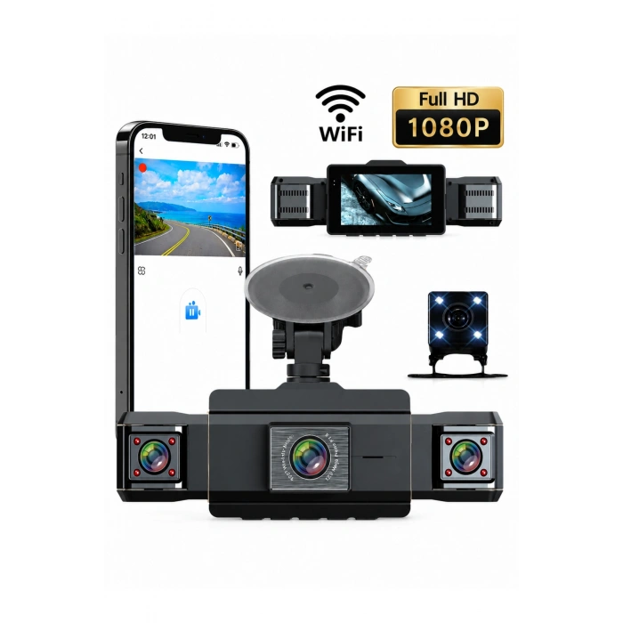 Sy 9728 4 Kameralı Full HD 1080P WiFi Araç İçi Kamera Seti