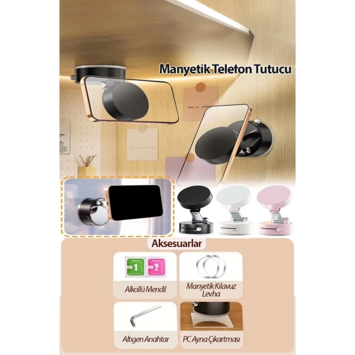 Acl ATD-03 Vakumlu Manyetik Taşınabilir Çok Amaçlı Araç Telefon Tutucu