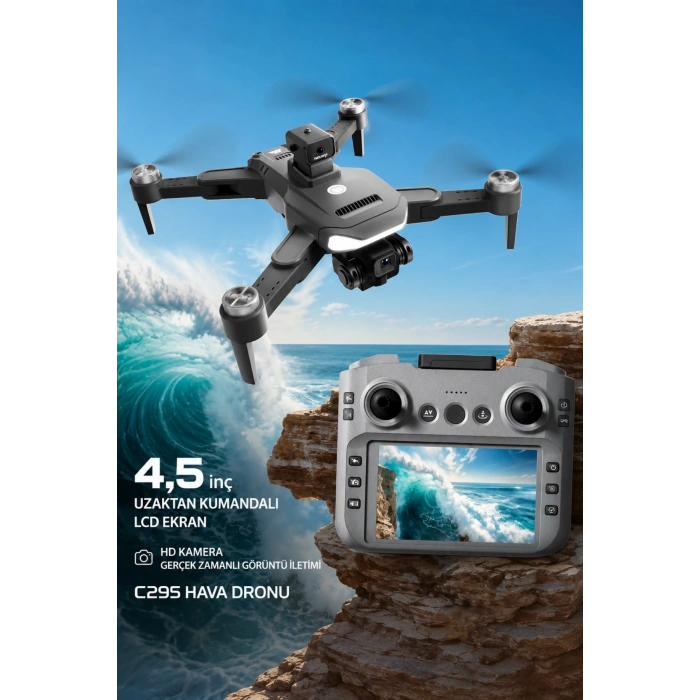 XZCYRC C29S GPS Kameralı Katlanabilir Drone Engel Engelleyici HD Kamera Ekranlı Kumanda