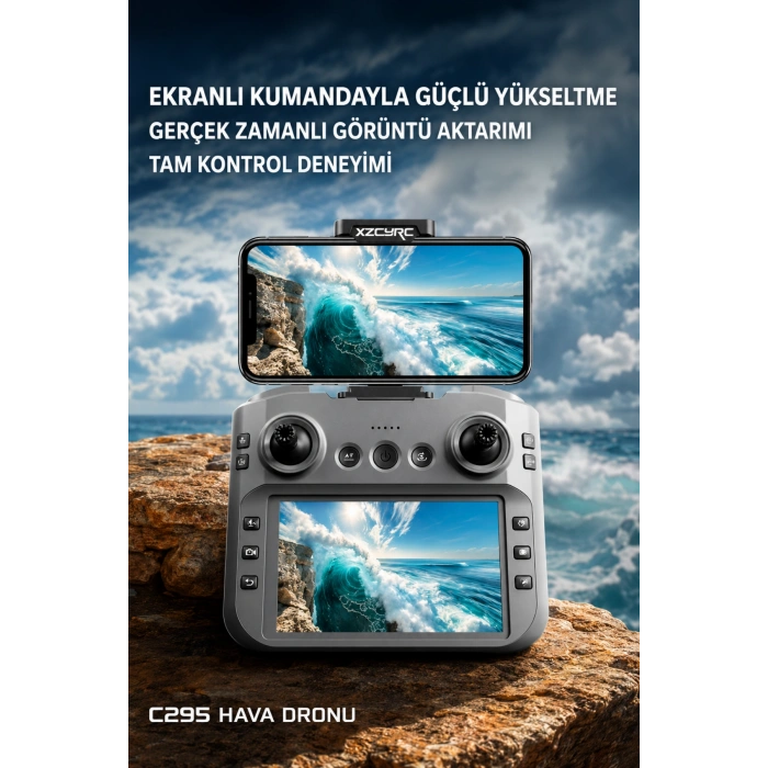 XZCYRC C29S GPS Kameralı Katlanabilir Drone Engel Engelleyici HD Kamera Ekranlı Kumanda