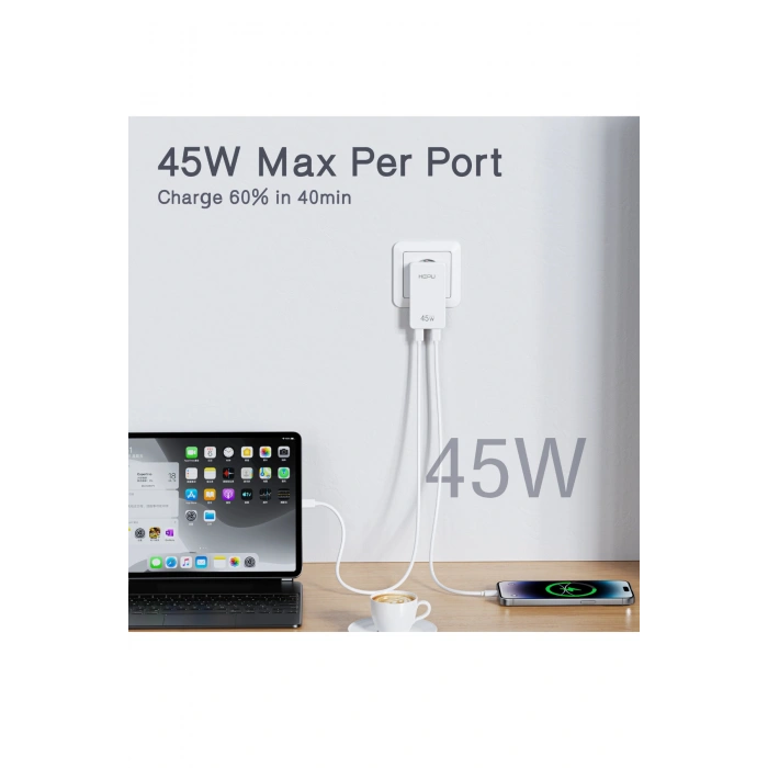 Hepu Hp-C33 Yeni Nesil 45W GAN 2 x Typ-C PD Şarj Adaptörü