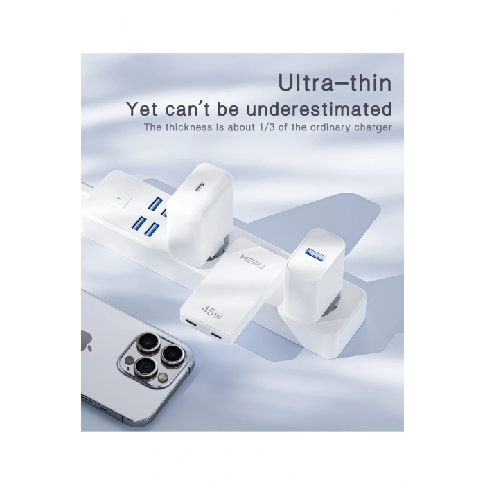 Hepu Hp-C33 Yeni Nesil 45W GAN 2 x Typ-C PD Şarj Adaptörü