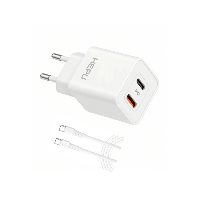 Hepu HP-C39 Yeni Nesil GAN 35W  Type-C USB-C PD + USB QC Hızlı Şarj Adaptörü
