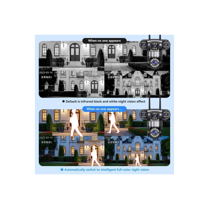 Ztech ZR-Z6PRO 4K Ultra HD 4 Kameralı Wifi Akıllı Güvenlik Kamera