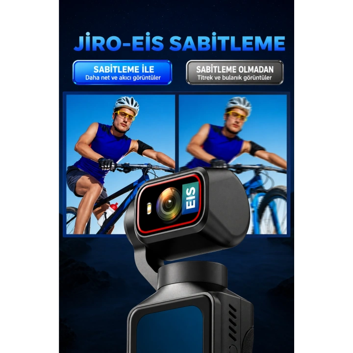 Glr L19 4K Ultra HD Wi-Fi Vlog Kamerası 180 Dönebilir Lens, 6 Eksenli Sarsıntı Önleyici