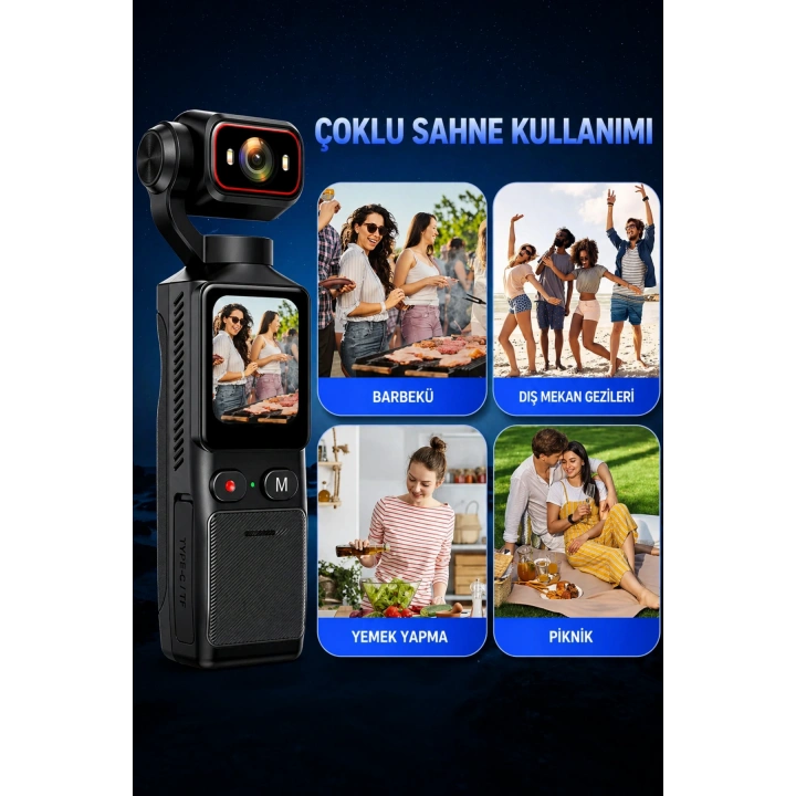 Glr L19 4K Ultra HD Wi-Fi Vlog Kamerası 180 Dönebilir Lens, 6 Eksenli Sarsıntı Önleyici