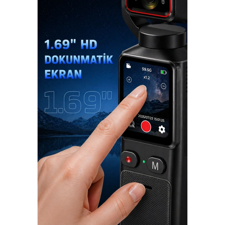 Glr L19 4K Ultra HD Wi-Fi Vlog Kamerası 180 Dönebilir Lens, 6 Eksenli Sarsıntı Önleyici