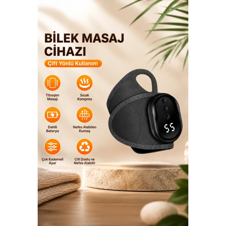 Auhma AMG40 Şarj edilebilir Akıllı Isıtmalı Masaj Aleti 3 Kademeli Titreşim & 5 Kademeli Isı Ayarlı Bileklik
