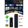 4K Ultra HD Android TV Stick - 8GB+128GB Depolama, Wi-Fi ve Bluetooth Kumandalı TV Çevirici