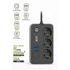 Blic Ftr-02 Akım Korumalı 3Lü Grup Priz - 2500W, 20W PD USB-C ve 2x USB-A Hızlı Şarj, 2 Metre