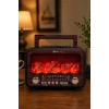 Fepe FP-2393-S Solar Panelli Nostaljik Radyo - Bluetooth Hoparlör ve Alev Efektli Gece Lambası