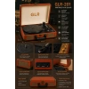 Glr 201 Nostaljik Çanta Pikap - Bluetooth  Şarjlı, USB Kayıt Özellikli, 3 Vitesli Plak Çalar