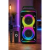 Hepu HP-S60 6000W Işıklı Karaoke Hoparlörü - Kablosuz Mikrofon Setli Parti Hoparlörü