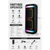 Hepu HP-986 24W Taşınabilir Partybox Hoparlör - Çift 8 Speaker Işıklı, Mikrofonlu, TWS Destekli Ses Sistemi