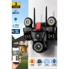 Esvision ES-9003 3 Lensli 9MP Akıllı WiFi Ptz Kamera Gece Görüşlü Güvenlik Kamerası