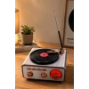 Meier MD-1217BT Gri Nostaljik Görünümlü Bluetooth Hoparlör ve 3 Bantlı Şarjlı Radyo
