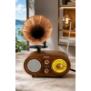 NNS NS-803BT Kahverengi Retro Radyo Bluetooth Hoparlör USB TF Kart Şarjlı Nostaljik Radyo