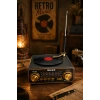 Meier MD-1320BT Siyah Nostaljik Görünümlü Bluetooth Hoparlör ve 3 Bantlı Şarjlı Radyo
