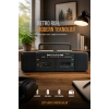 PuXing PX-888BT Siyah Nostaljik Çift Kaset Çalar Radyo - Bluetooth, USB/SD, MP3 Çalar
