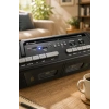 PuXing PX-888BT Siyah Nostaljik Çift Kaset Çalar Radyo - Bluetooth, USB/SD, MP3 Çalar
