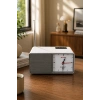 NNS NS-805BT Gri Nostaljik Retro Radyo - Bluetooth Hoparlörlü, Saatli ve Şarjlı Masa Radyosu