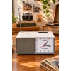 NNS NS-805BT Gri Nostaljik Retro Radyo - Bluetooth Hoparlörlü, Saatli ve Şarjlı Masa Radyosu