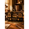 Golon RX-998 Siyah Nostaljik Şarjlı Radyo Bluetooth Hoparlör USB TF Kart FM/AM/SW 3 Bantlı