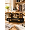 Golon RX-998 Siyah Nostaljik Şarjlı Radyo Bluetooth Hoparlör USB TF Kart FM/AM/SW 3 Bantlı