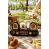 Golon RX-998 Siyah Nostaljik Şarjlı Radyo Bluetooth Hoparlör USB TF Kart FM/AM/SW 3 Bantlı